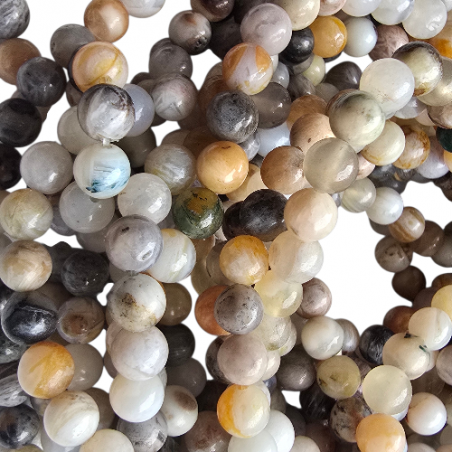 Bambusblatt Achat Perle 6 mm