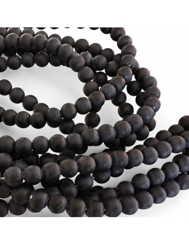 Obsidian Perlen matt,  6 mm