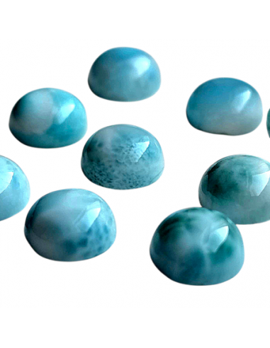 Larimar Cabochon rund, 6 mm